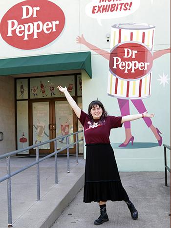 Baylor student at Dr Pepper Museum